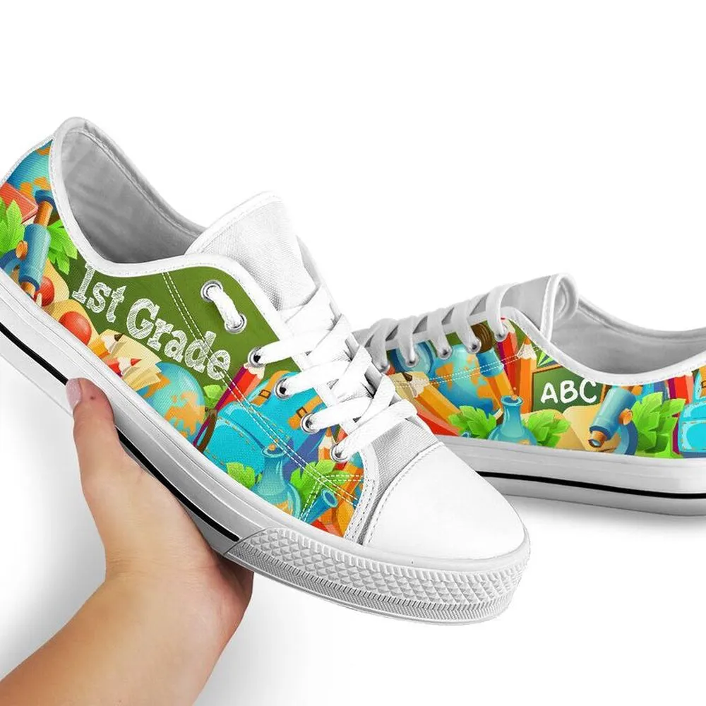 1St Grade Abc 3D Low Top Shoes, Teacher Shoes, Low Top Sneakers