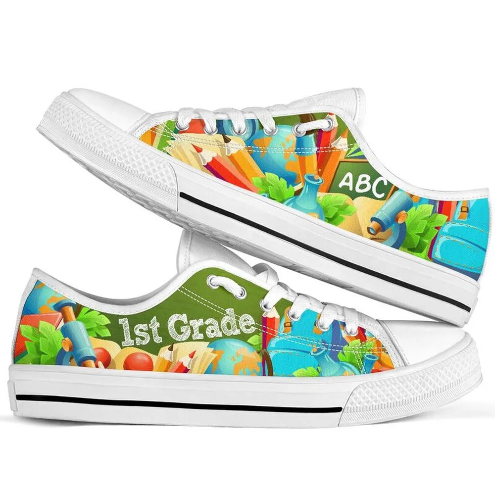 1St Grade Abc 3D Low Top Shoes, Teacher Shoes, Low Top Sneakers