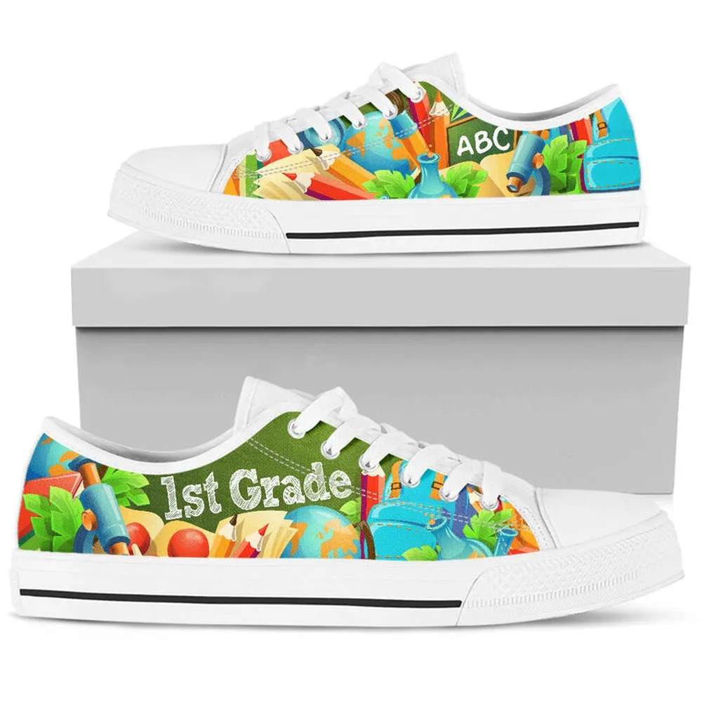 1St Grade Abc 3D Low Top Shoes, Teacher Shoes, Low Top Sneakers