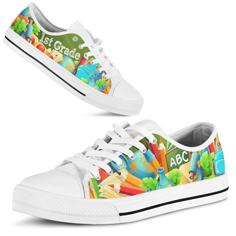 1St Grade Abc 3D Low Top Shoes, Teacher Shoes, Low Top Sneakers