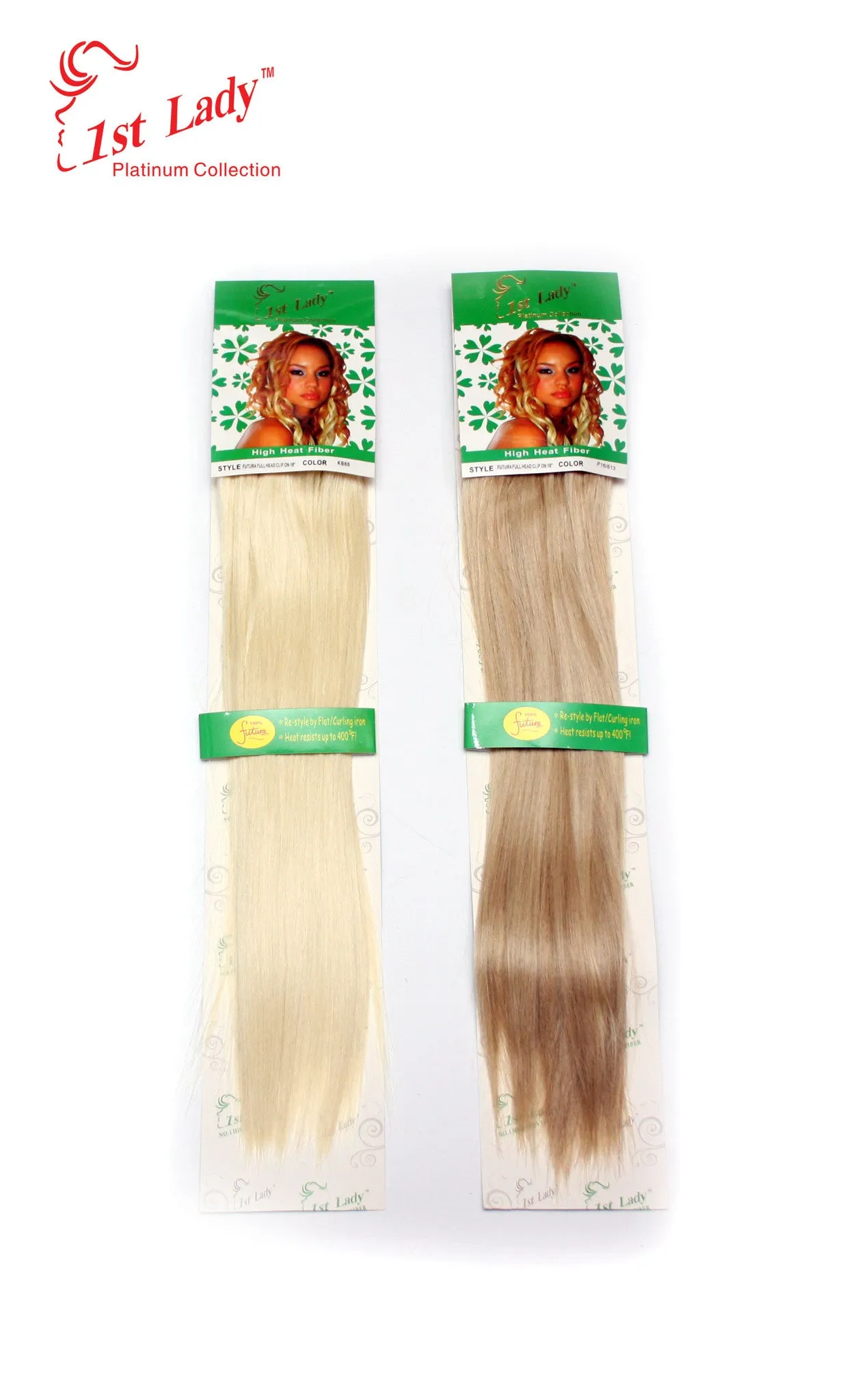 1st Lady Futura Silky Straight Synthetic Clip-On 18" Hair Extensions" (8Pc)