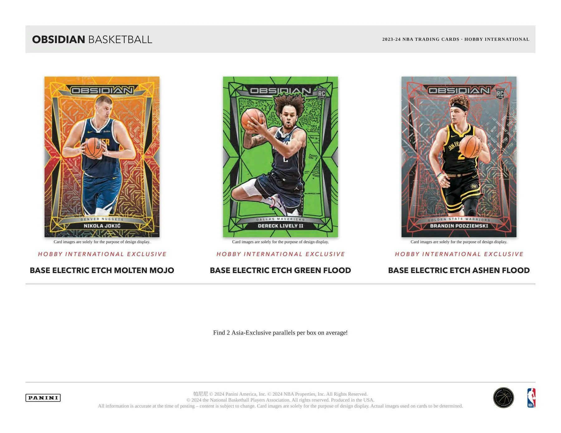 2023-24 Panini Obsidian Basketball International Hobby Box