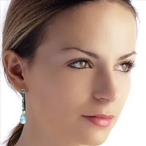 23 Carat 14K New View Blue Topaz Earrings