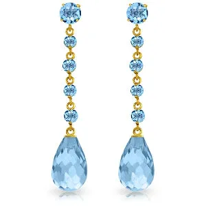 23 Carat 14K New View Blue Topaz Earrings