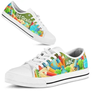 3Rd Grade Abc 3D Low Top Shoes, Teacher Shoes, Low Top Sneakers