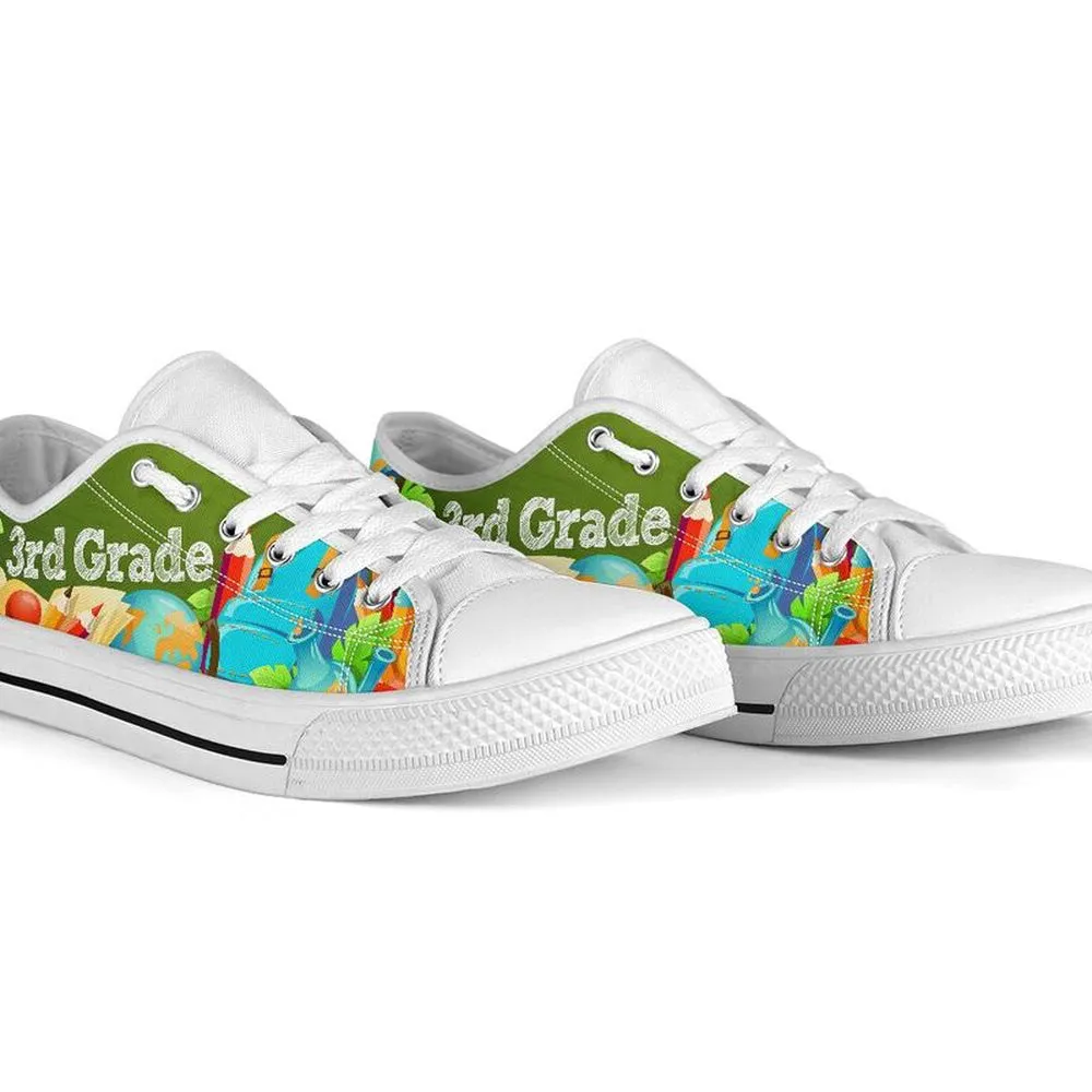 3Rd Grade Abc 3D Low Top Shoes, Teacher Shoes, Low Top Sneakers