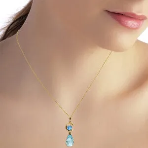 5.5 Carat 14K Solid Yellow Gold Awakenings Blue Topaz Necklace