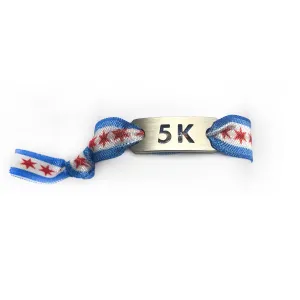 5K CHICAGO Flag Tie Stretchy Running Bracelet