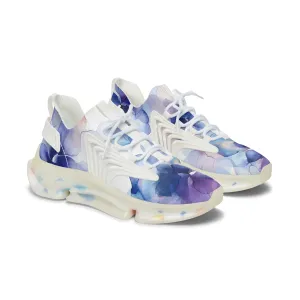 Abstract Blue Flowers Women's Mesh Sneakers