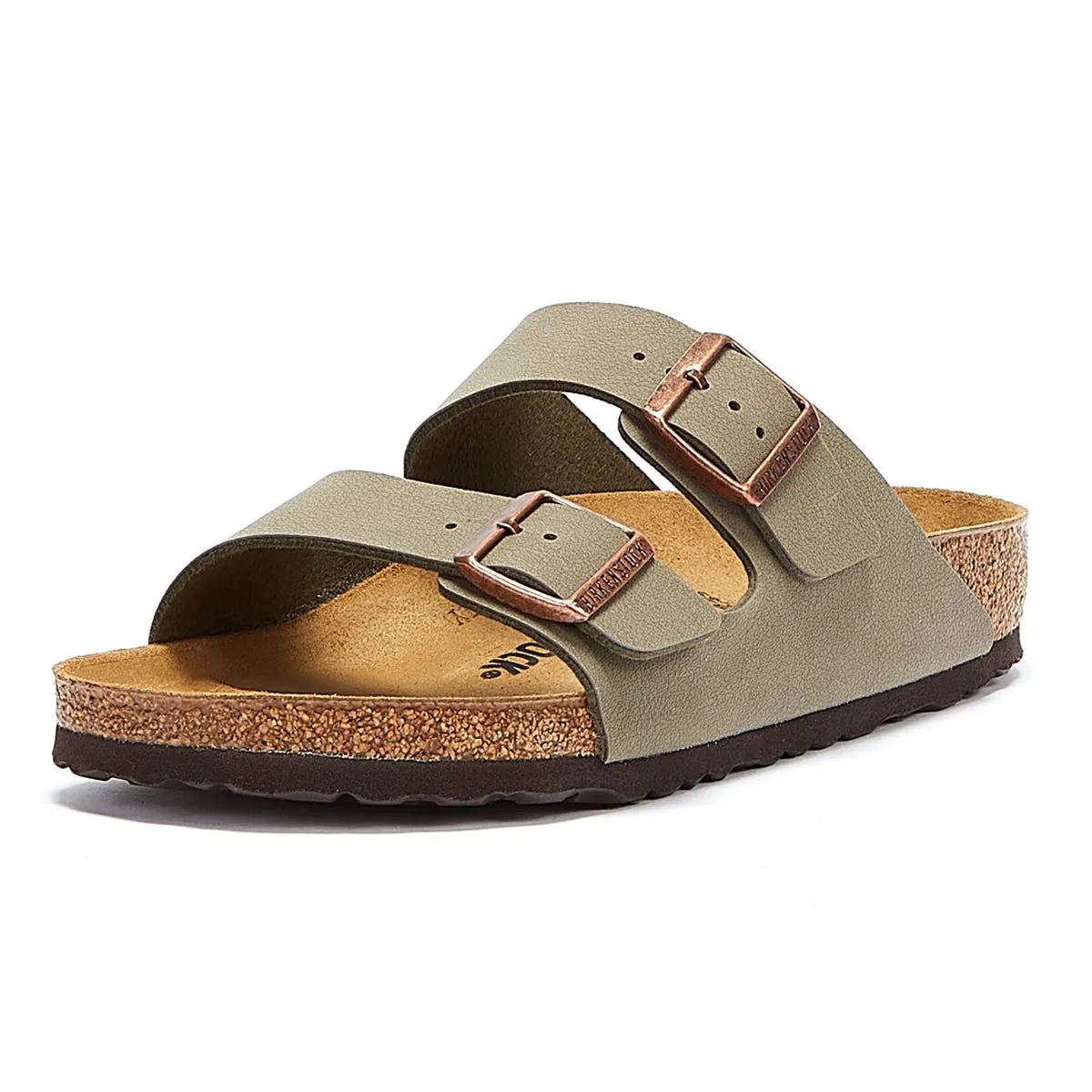 Birkenstock Arizona Birko Flor Nubuck Stone Sandals