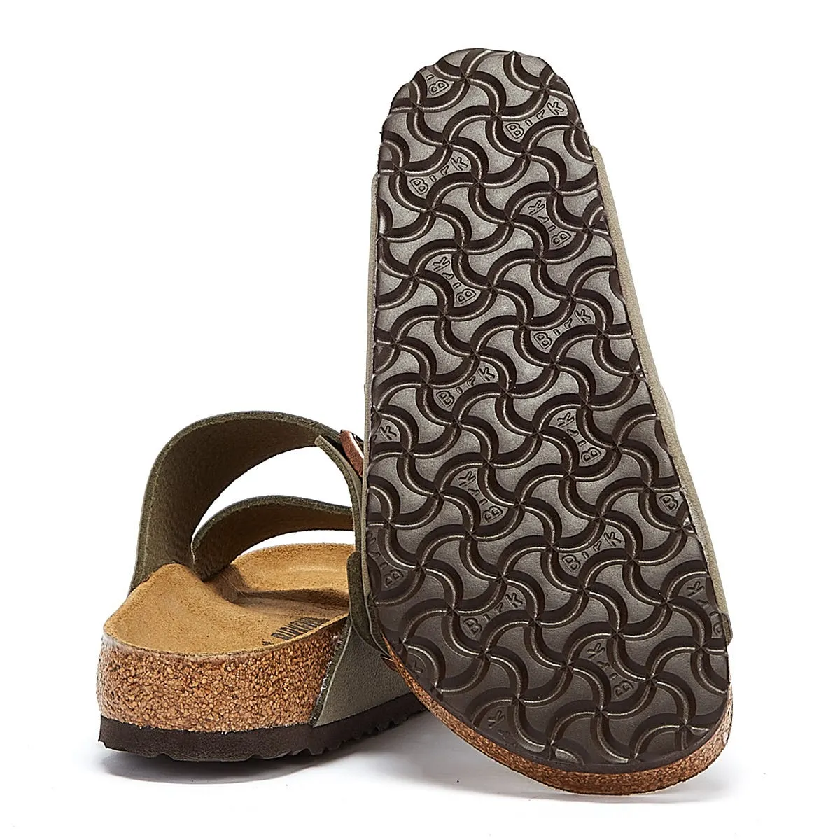 Birkenstock Arizona Birko Flor Nubuck Stone Sandals