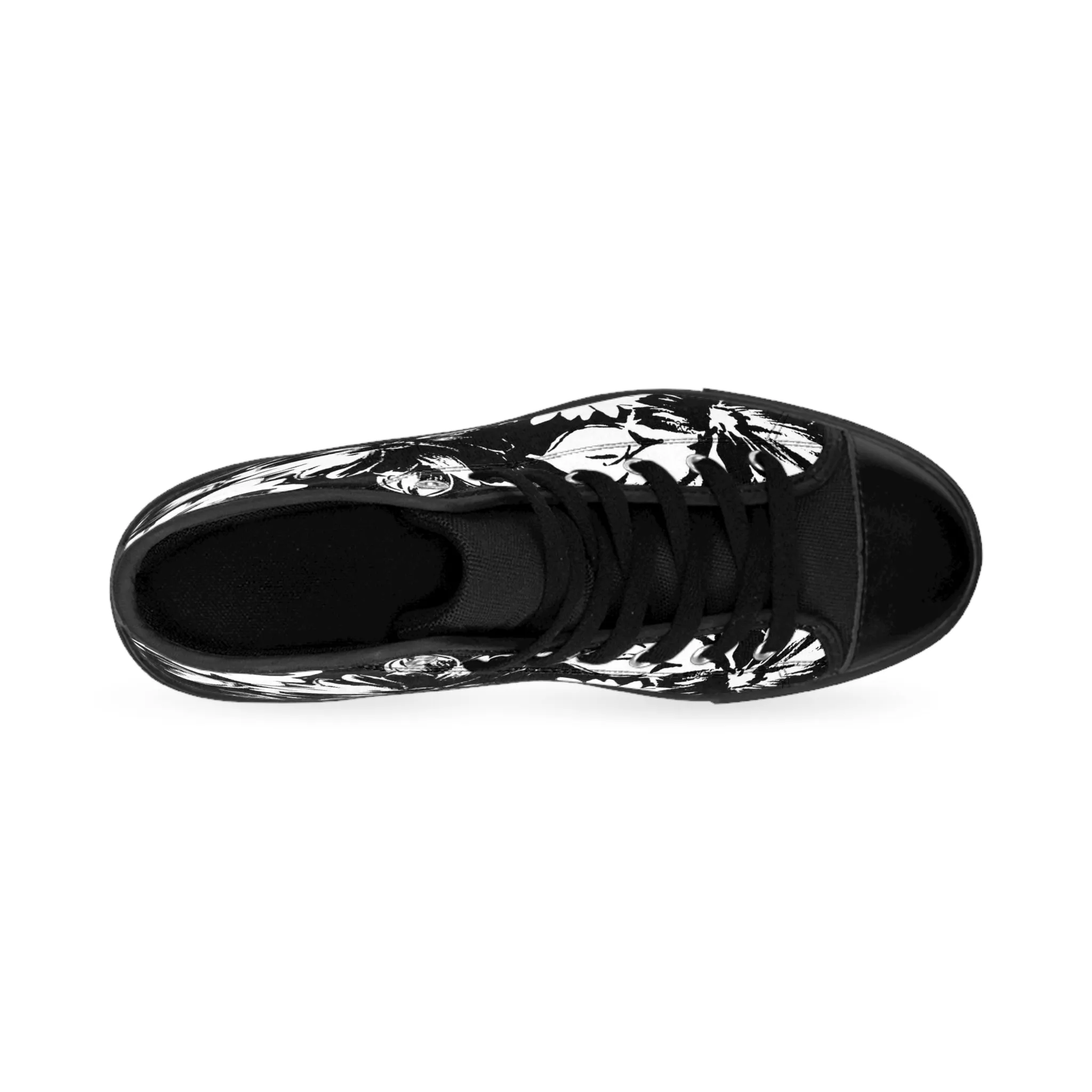 Black Flowers Men's Classic Sneakers