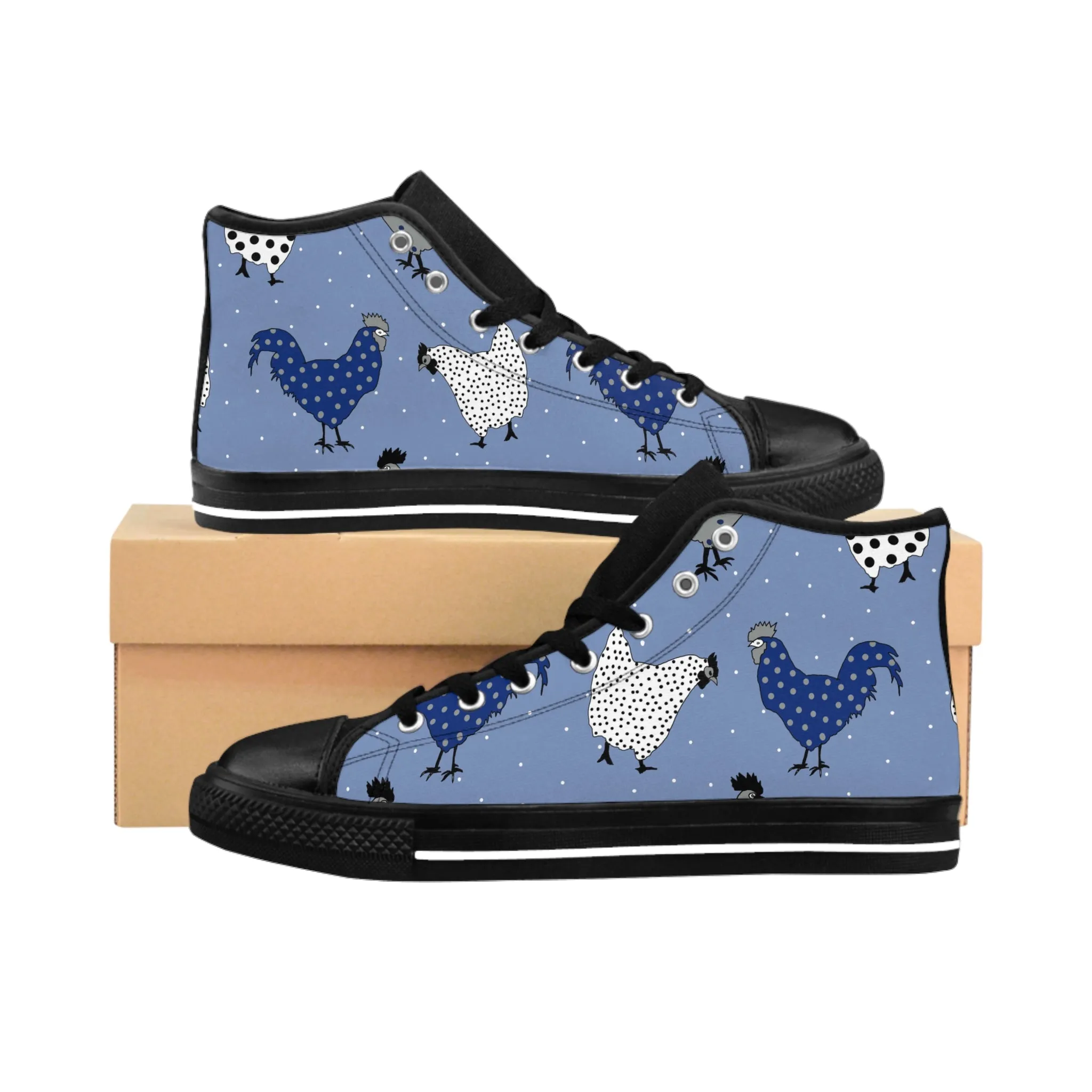 Blue Rooster Chicken Women's Classic Sneakers