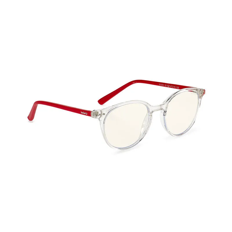 Bolle Safety MIAMI- Kids ProBlu Clear Lens Crystal Clear Frame W/Red Temples -(PRBMIAM204)