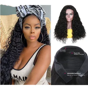 Brazilian Water Wave Headband Human Hair Wigs