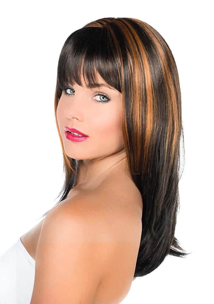 Carla Deluxe Black and Copper Fashion Wig