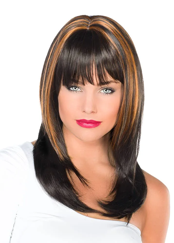 Carla Deluxe Black and Copper Fashion Wig