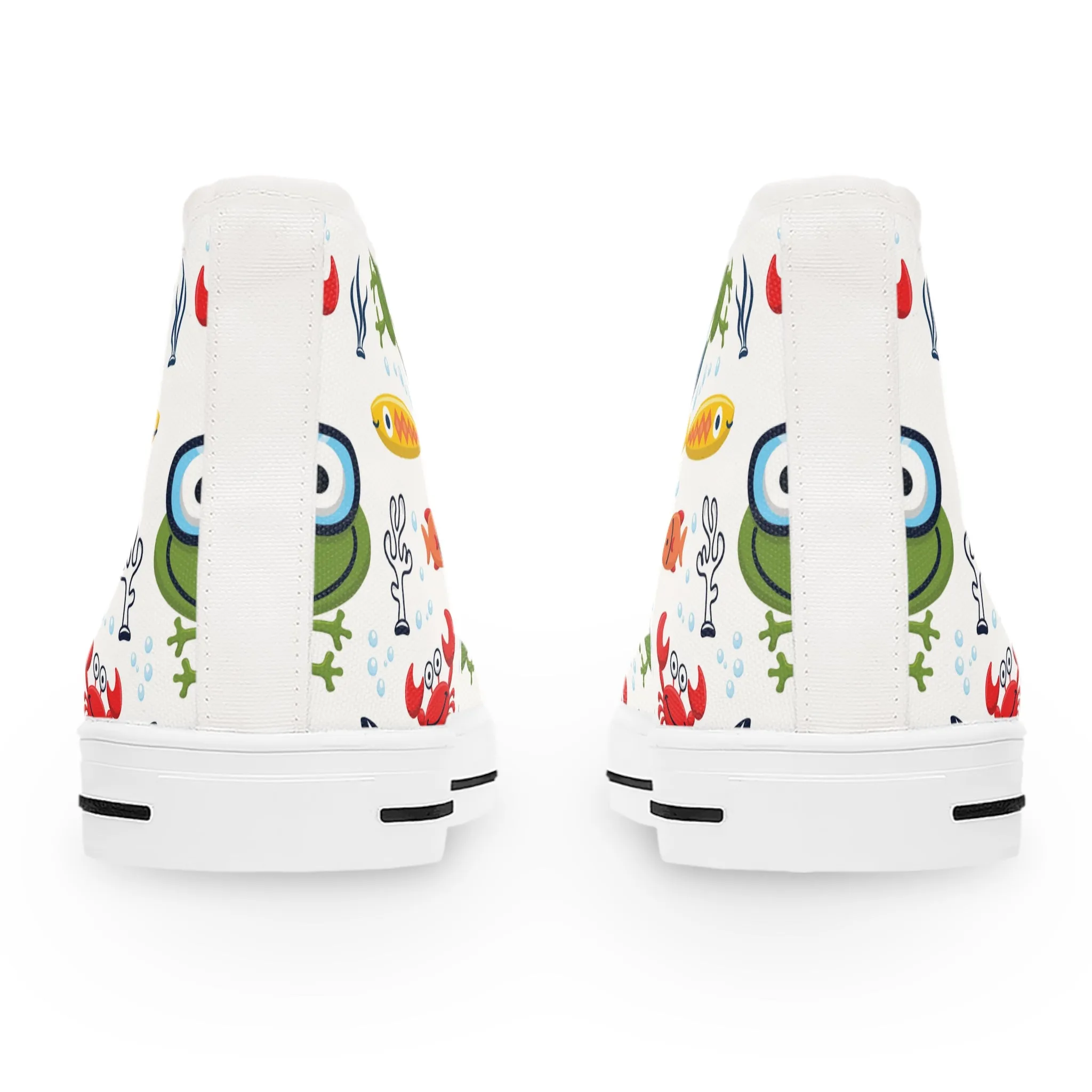 Cartoon Marine Animals Women's High Top Sneakers