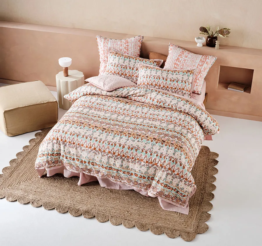 Cassis Quilt Cover Set Range Coral