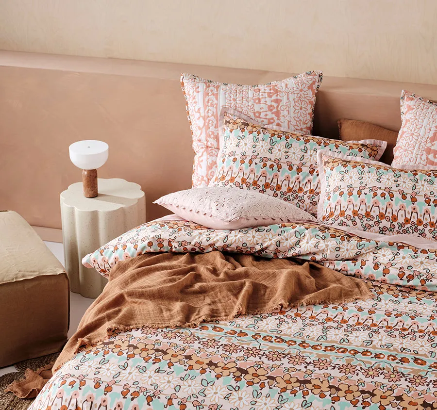 Cassis Quilt Cover Set Range Coral