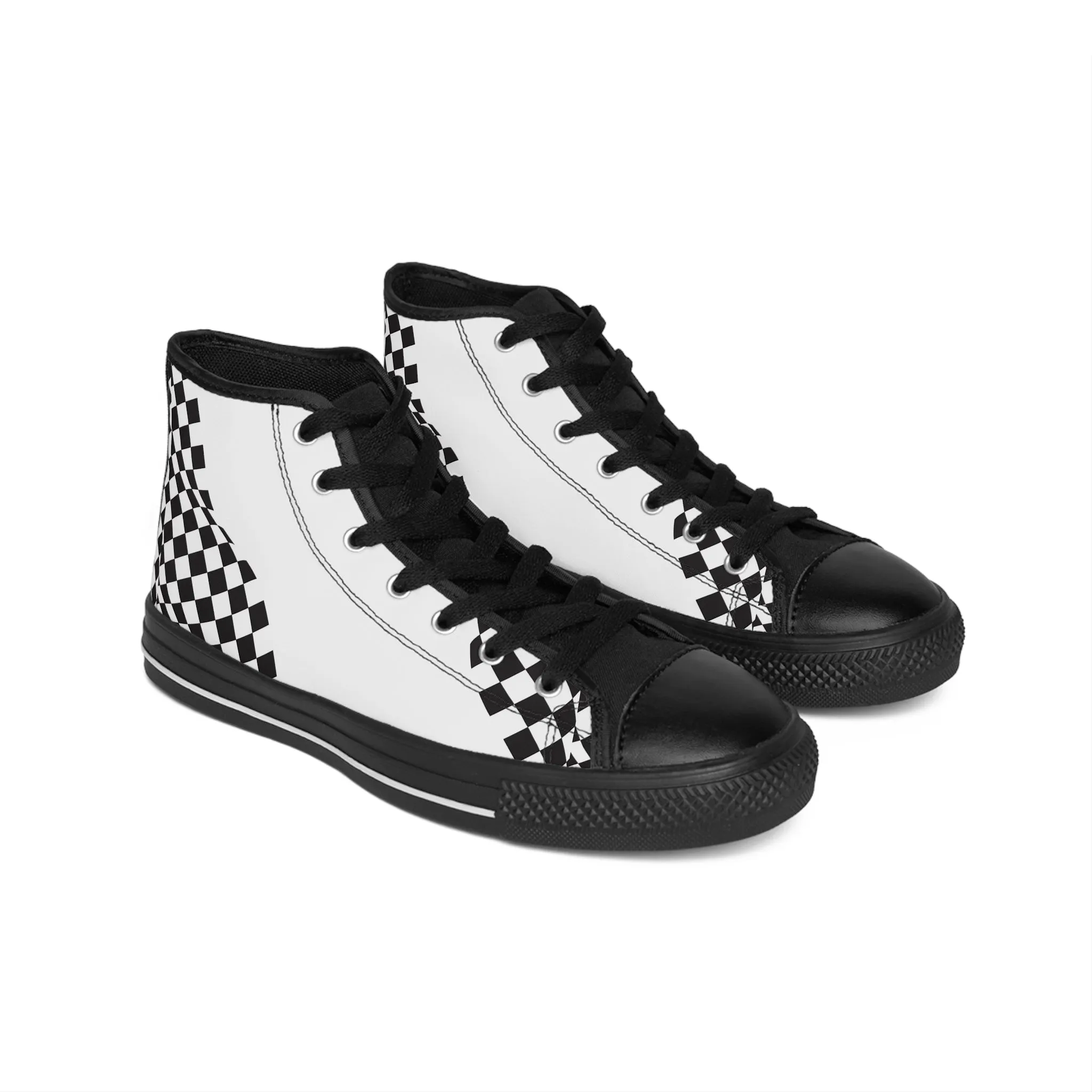 Checkered Flag Waving Men's Classic Sneakers