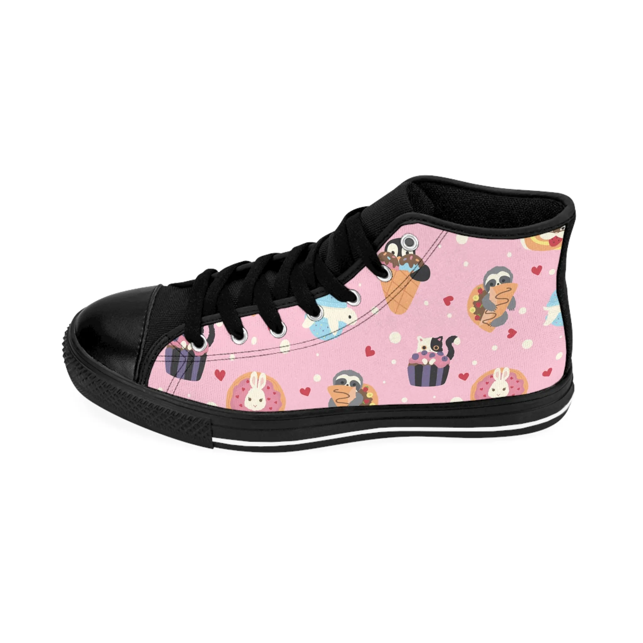 Colorful Animal Cupcakes Women's Classic Sneakers