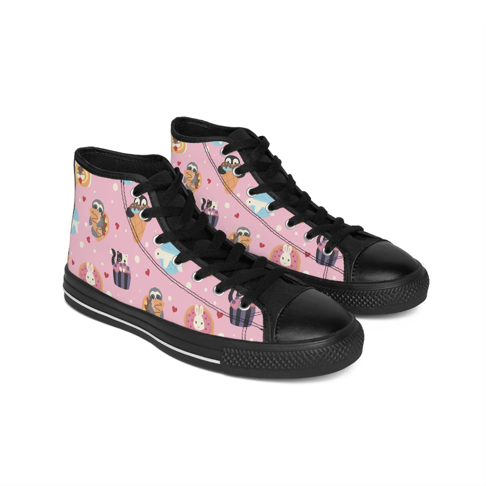 Colorful Animal Cupcakes Women's Classic Sneakers