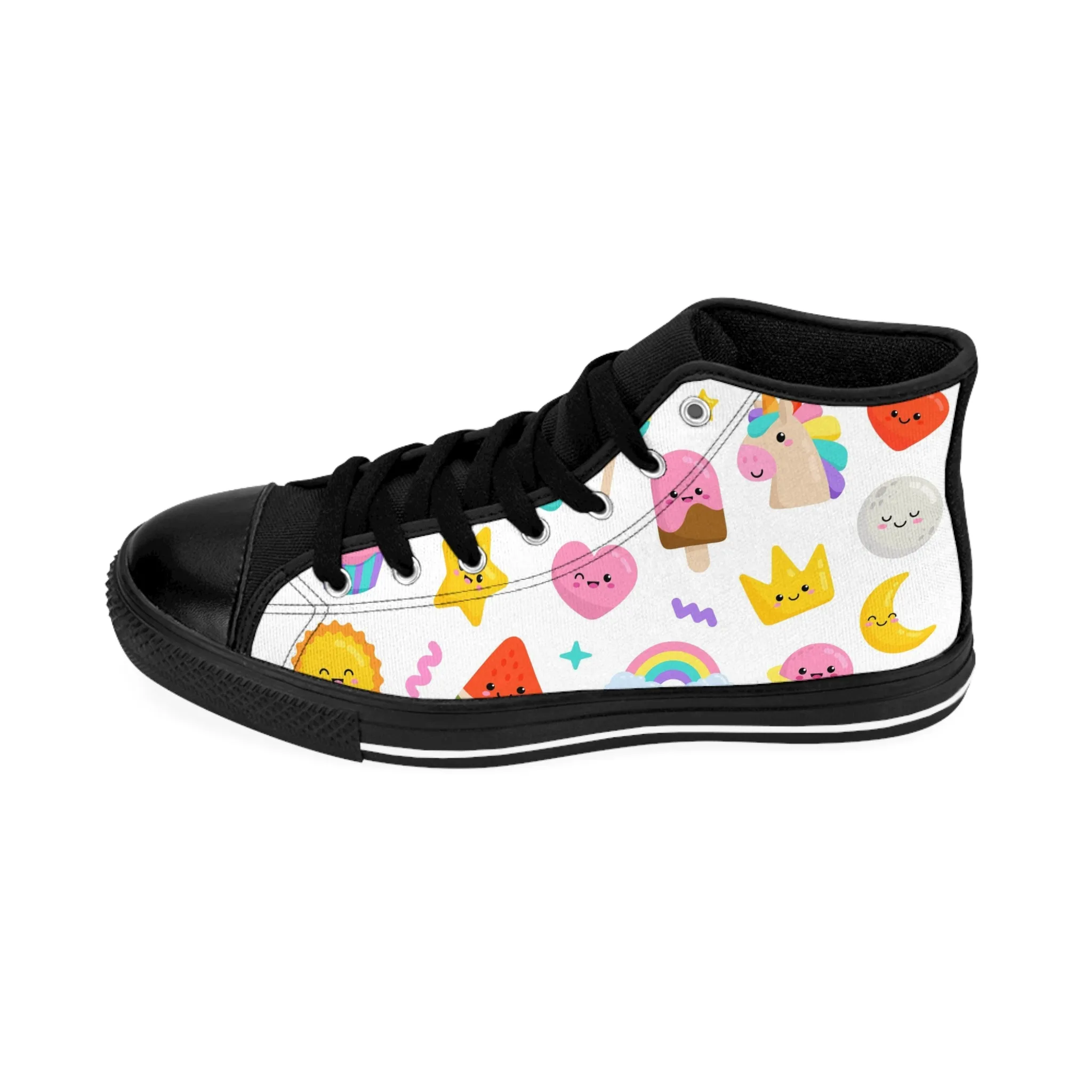 Colorful Cupcake and Ice Cream Women's Classic Sneakers