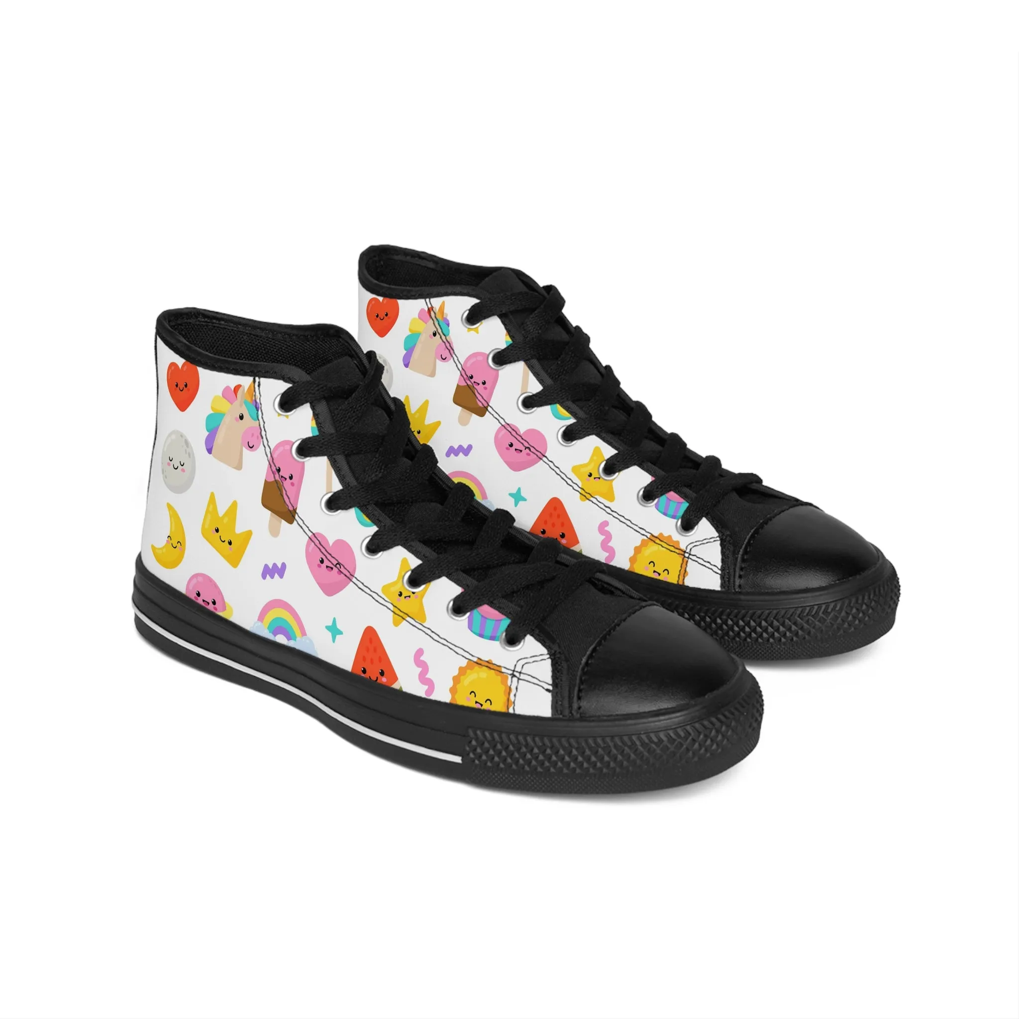 Colorful Cupcake and Ice Cream Women's Classic Sneakers