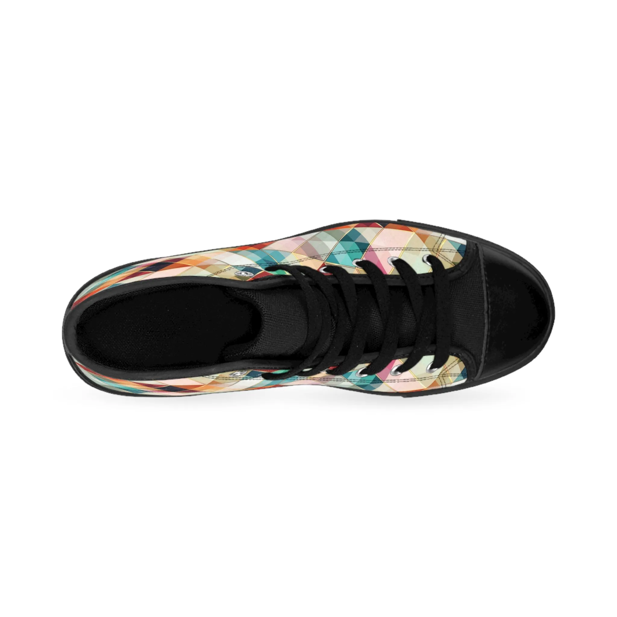 Colorful Mosiac Pattern Women's Classic Sneakers