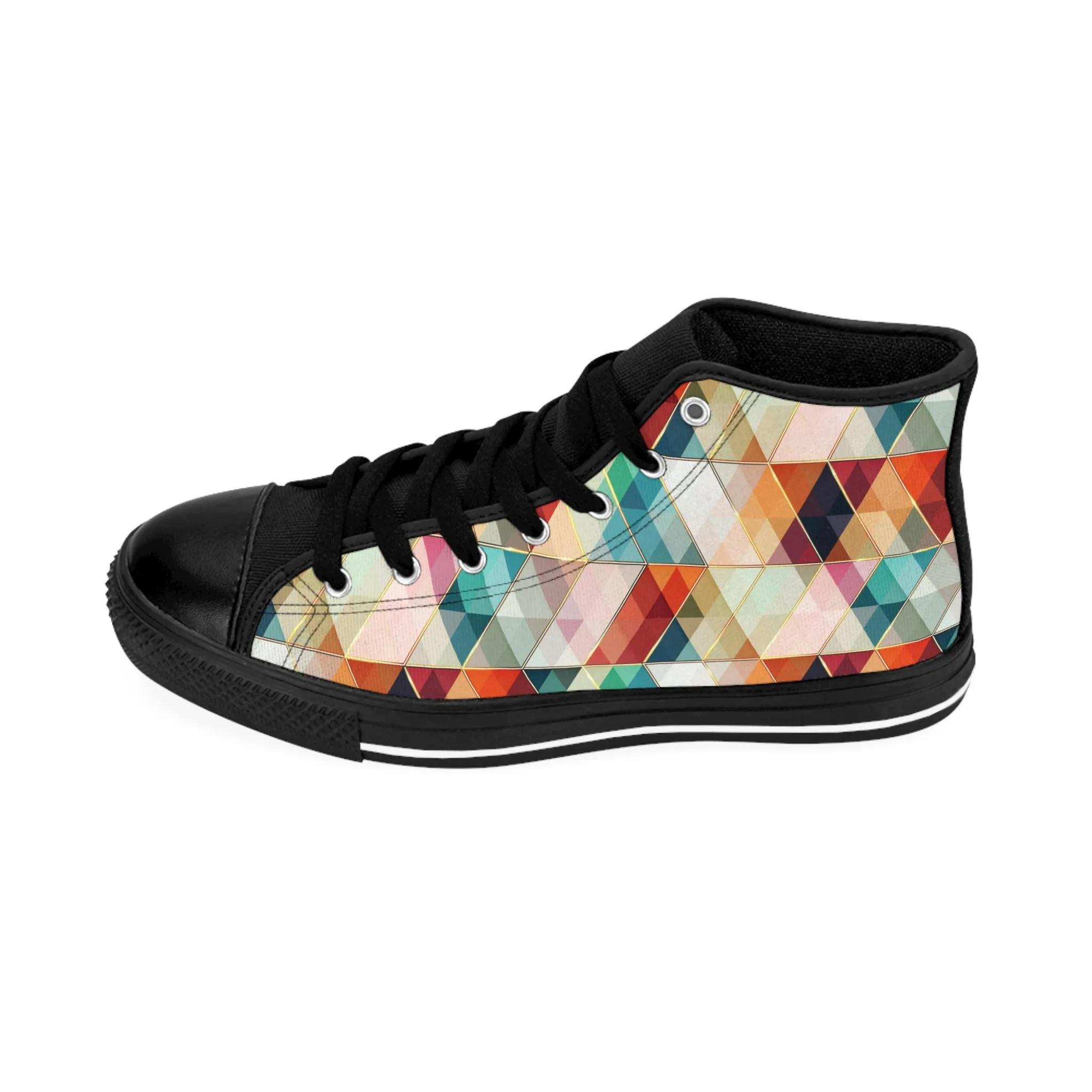 Colorful Mosiac Pattern Women's Classic Sneakers