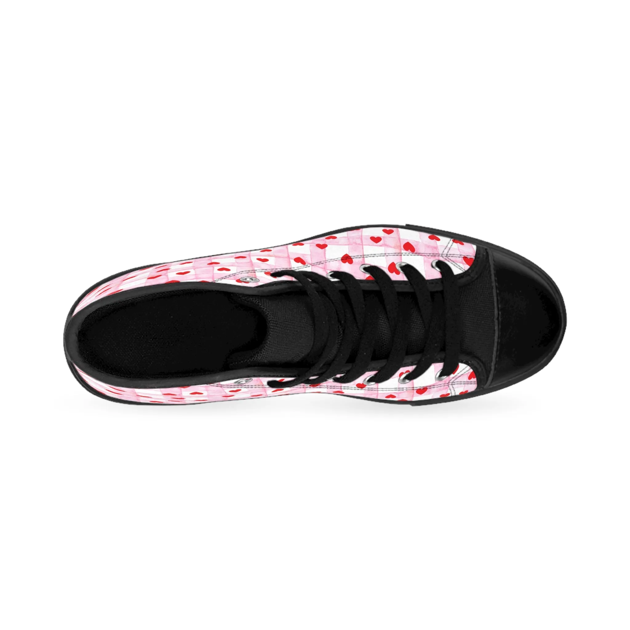 Colorful Red Hearts Pattern Women's Classic Sneakers