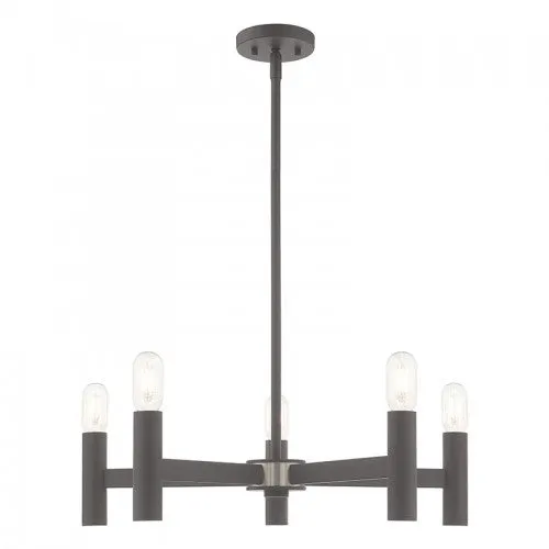 COPENHAGEN 5 LIGHT CHANDELIER, SCANDINAVIAN GRAY