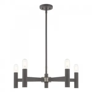 COPENHAGEN 5 LIGHT CHANDELIER, SCANDINAVIAN GRAY