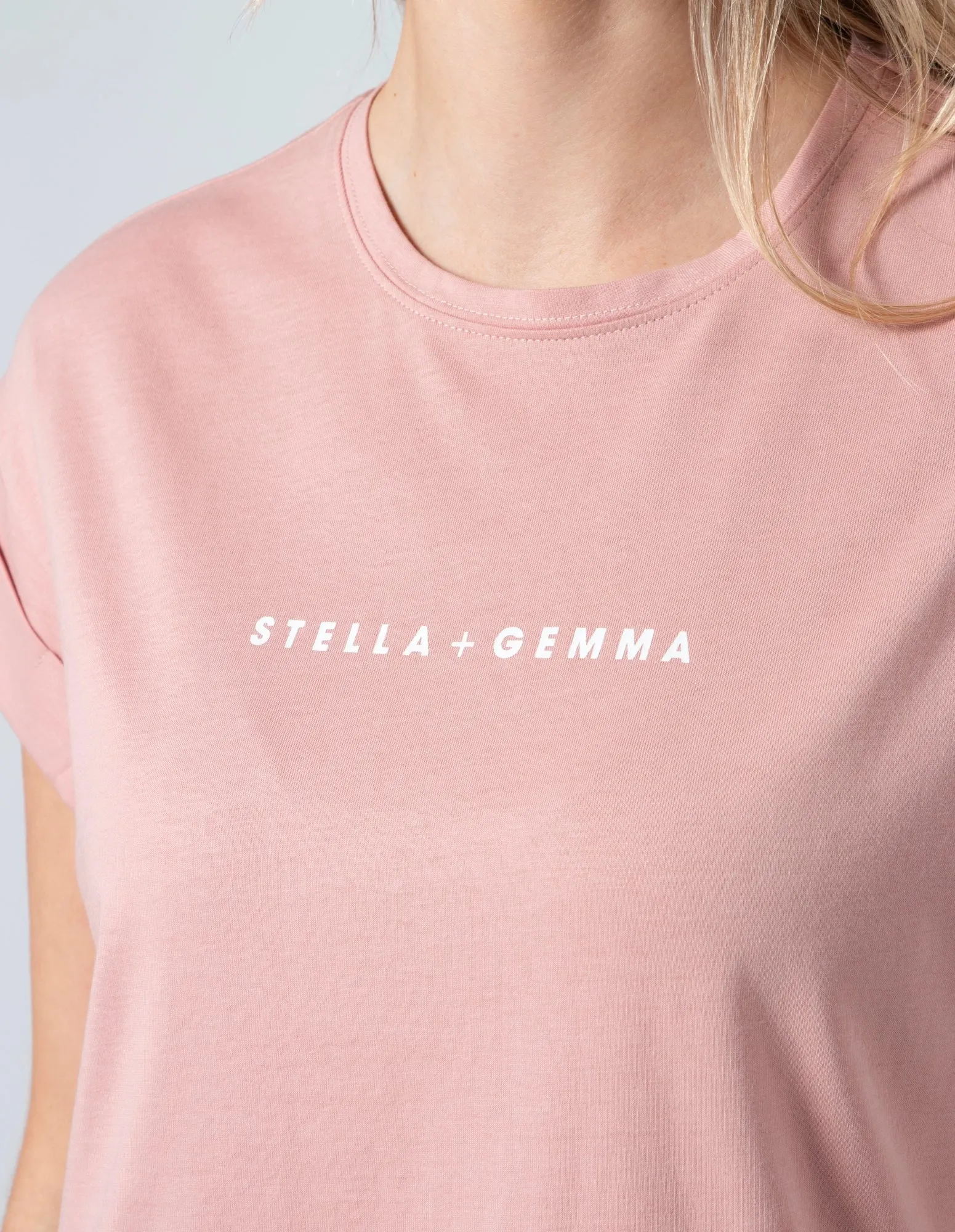 Cuffed Sleeve T-Shirt - Rose - Stella   Gemma