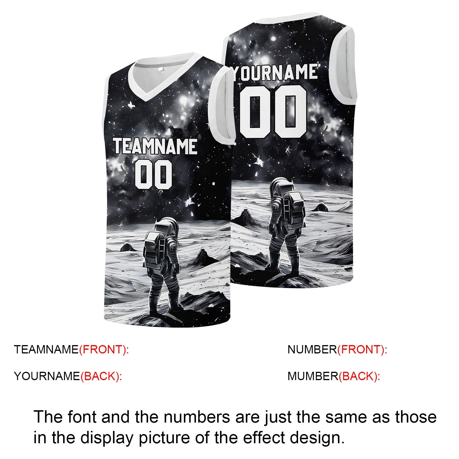 Custom basketball jersey for men and women. Stitched and printed name, number and logo Black&White