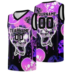 Custom basketball jersey for men and women. Stitched and printed name, number and logo Purple