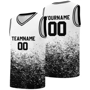 Custom basketball jersey for men and women. Stitched and printed name, number and logo White&Black