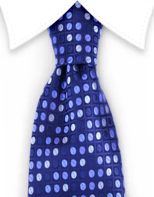 Dark & Light Blue Polka Dot Tie