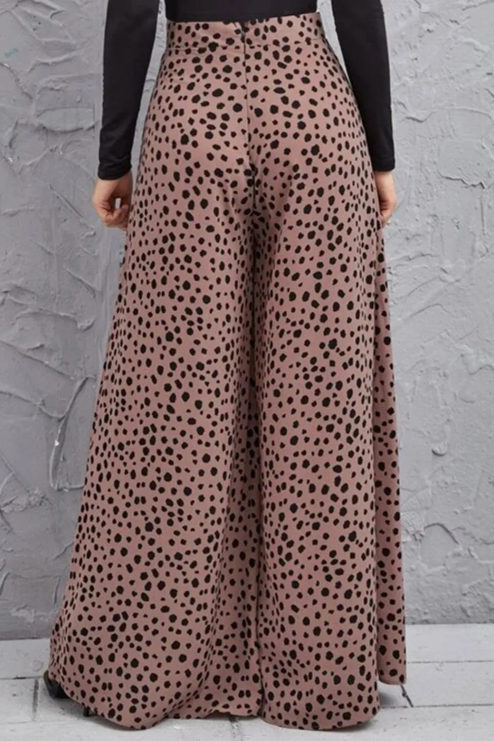 Dottie Animal Print High-Rise 40's Palazzo Pants in Olive or Mauve