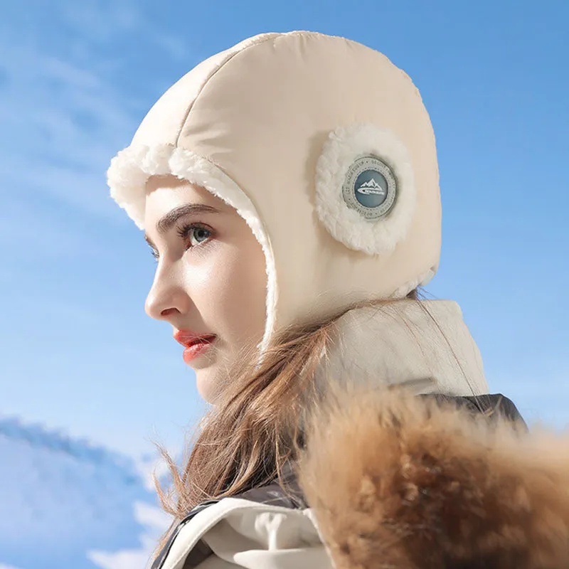 Down Plush Hat For Women Cycling Windproof Waterproof Ear Protection Warm Fashion Hats Winter Thicken Caps