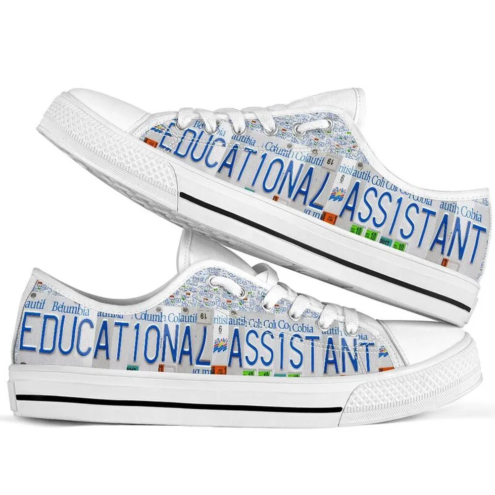 Educational Assistant Bc License Plates Low Top Shoes, Teacher Shoes, Low Top Sneakers