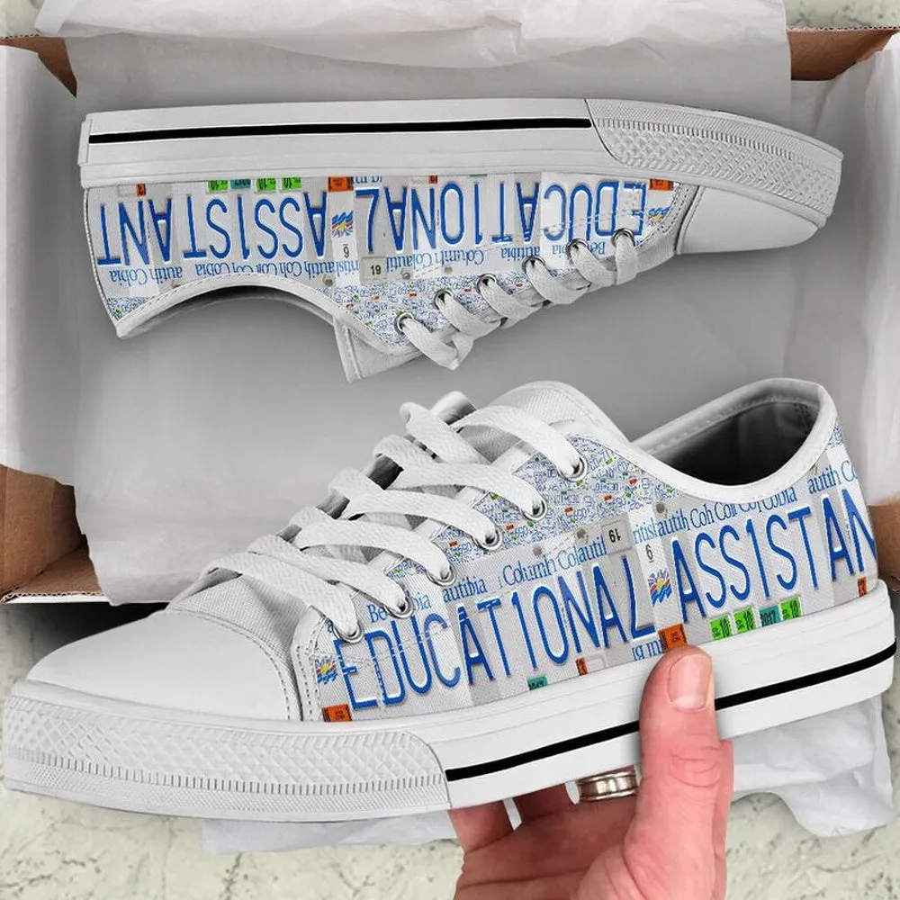 Educational Assistant Bc License Plates Low Top Shoes, Teacher Shoes, Low Top Sneakers