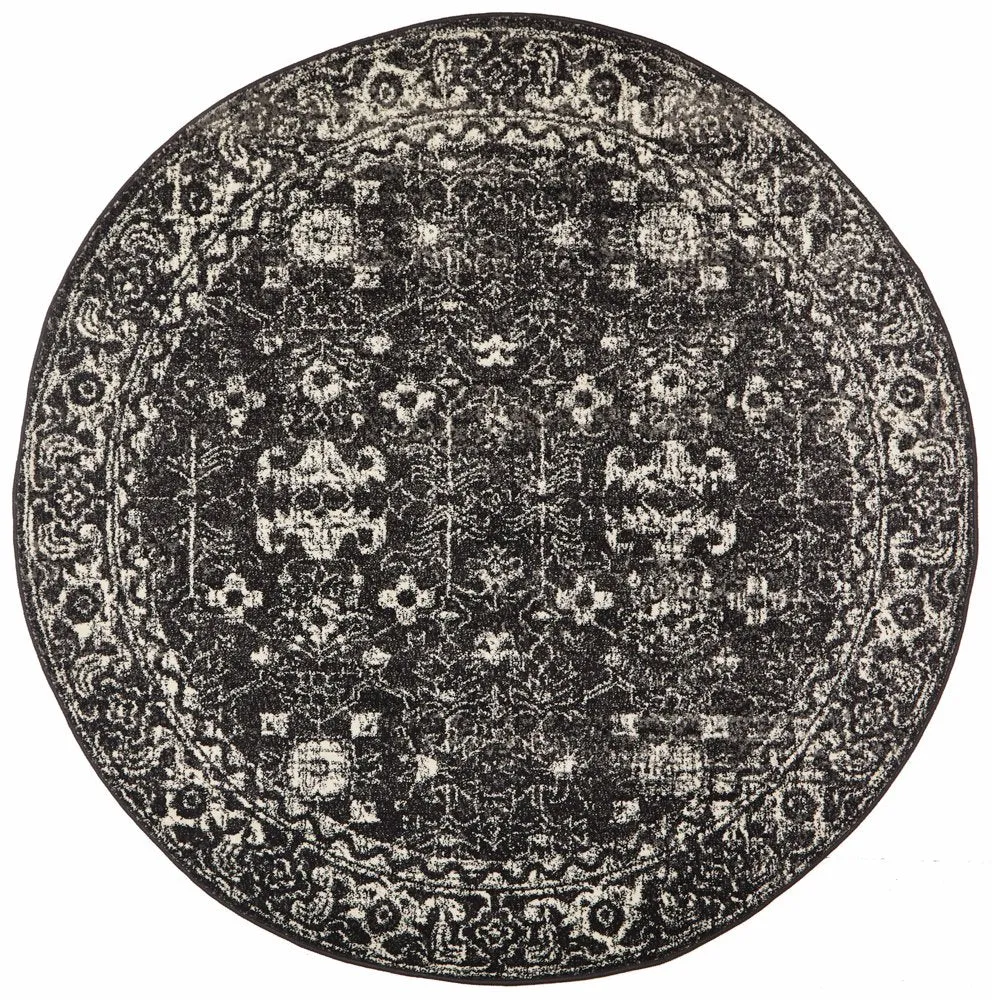 Evoke 252 Round Rug (Charcoal) by Rug Culture