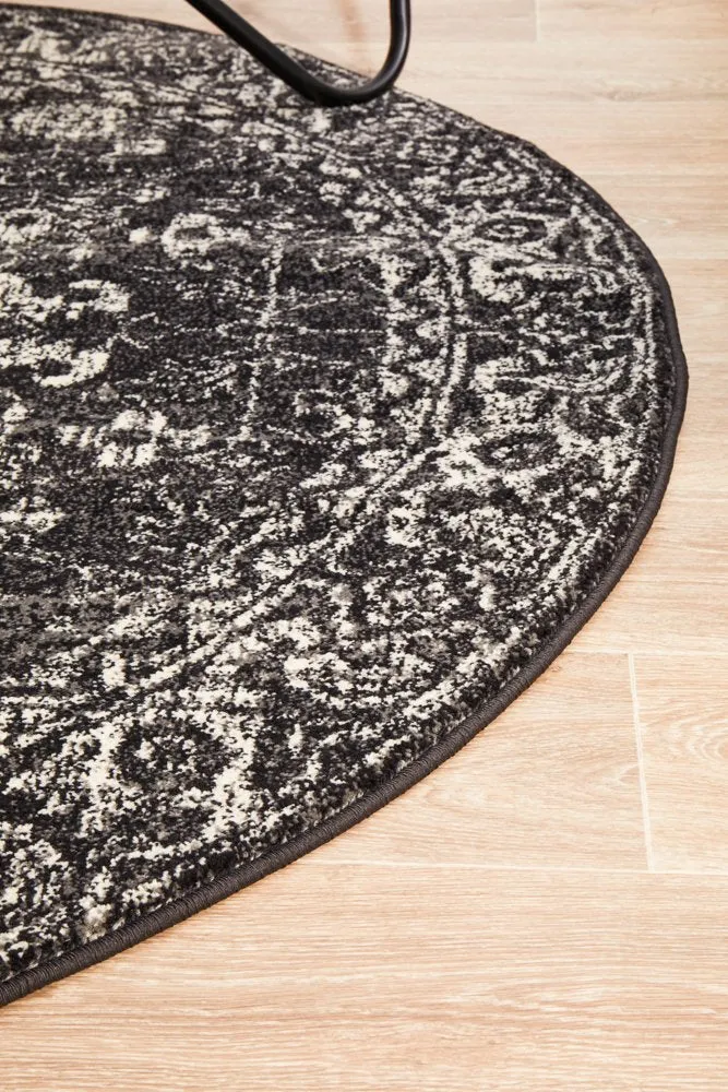 Evoke 252 Round Rug (Charcoal) by Rug Culture