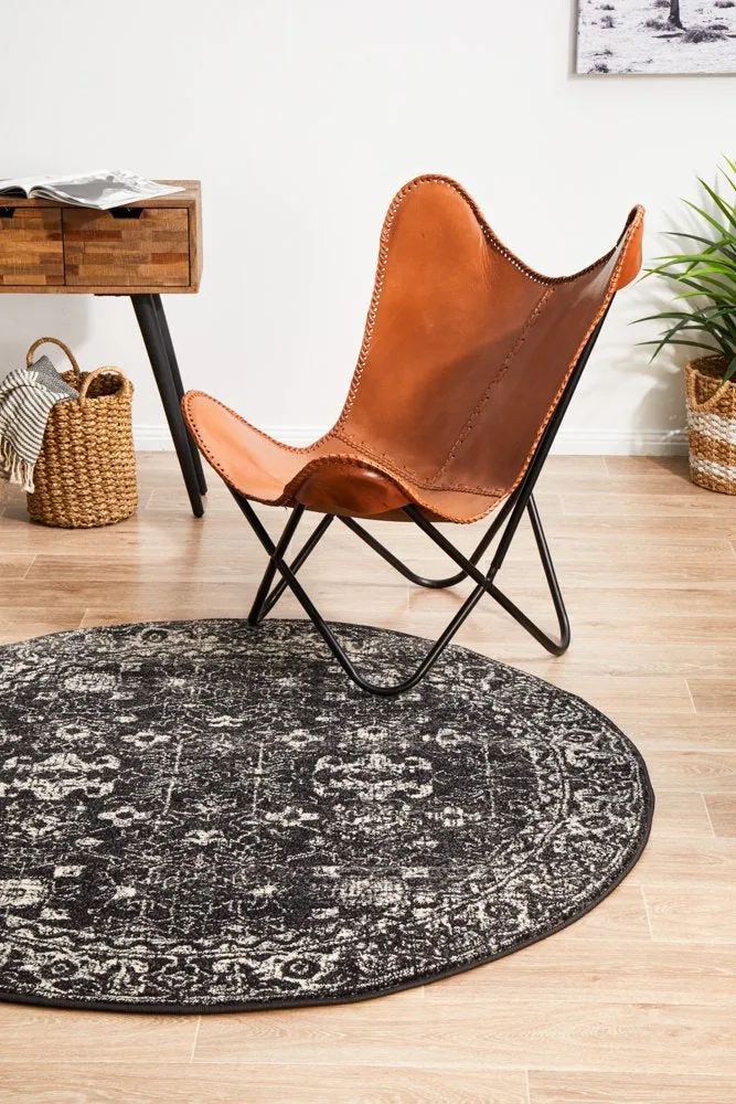 Evoke 252 Round Rug (Charcoal) by Rug Culture