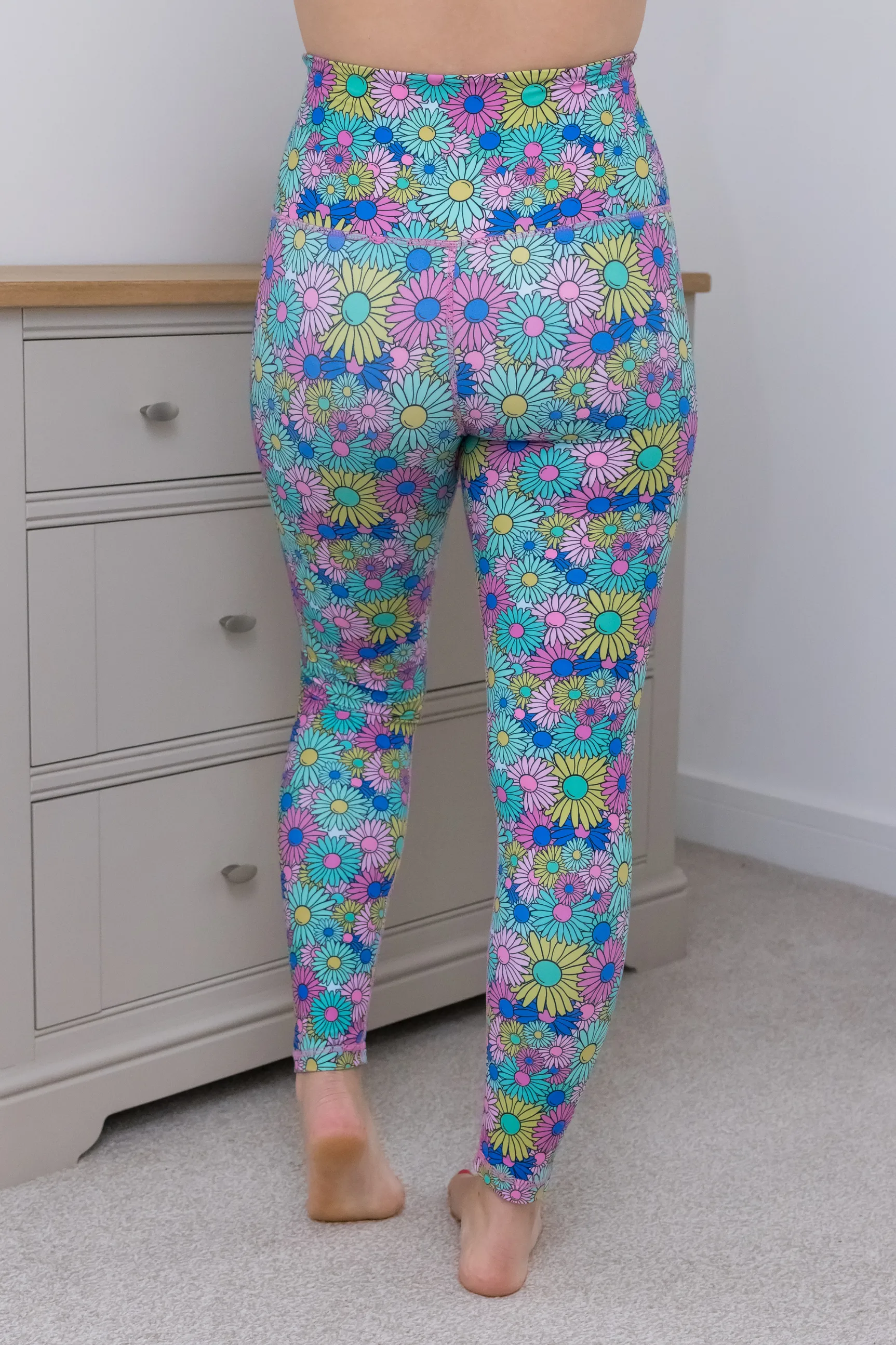 Flower Power 2 Pocket Full Length Leggings