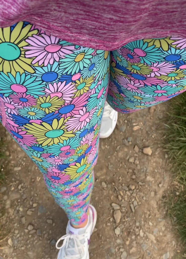 Flower Power 2 Pocket Full Length Leggings