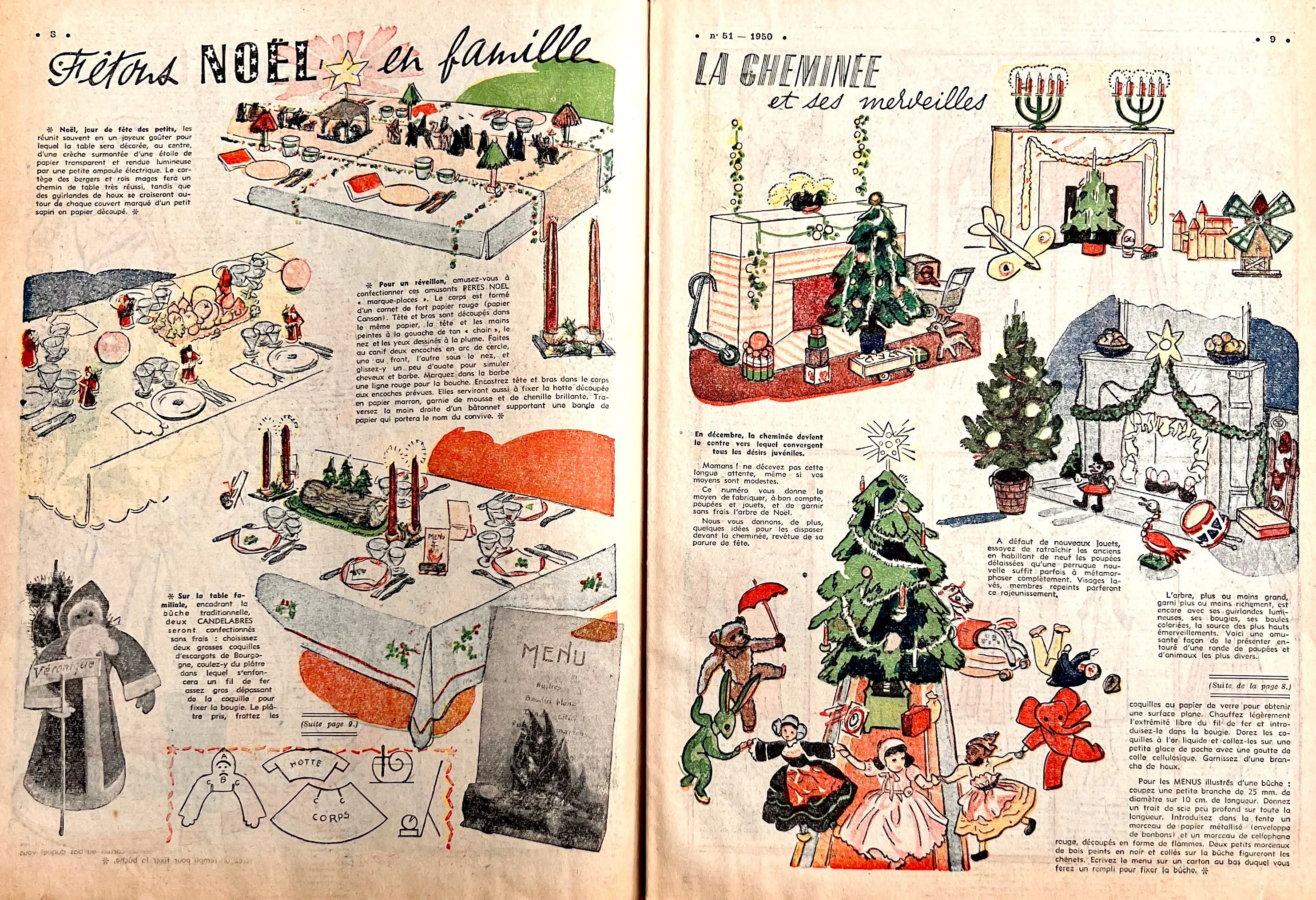 Full of Christmas Cheer in December 1950 issue of French Petit Echo de la Mode