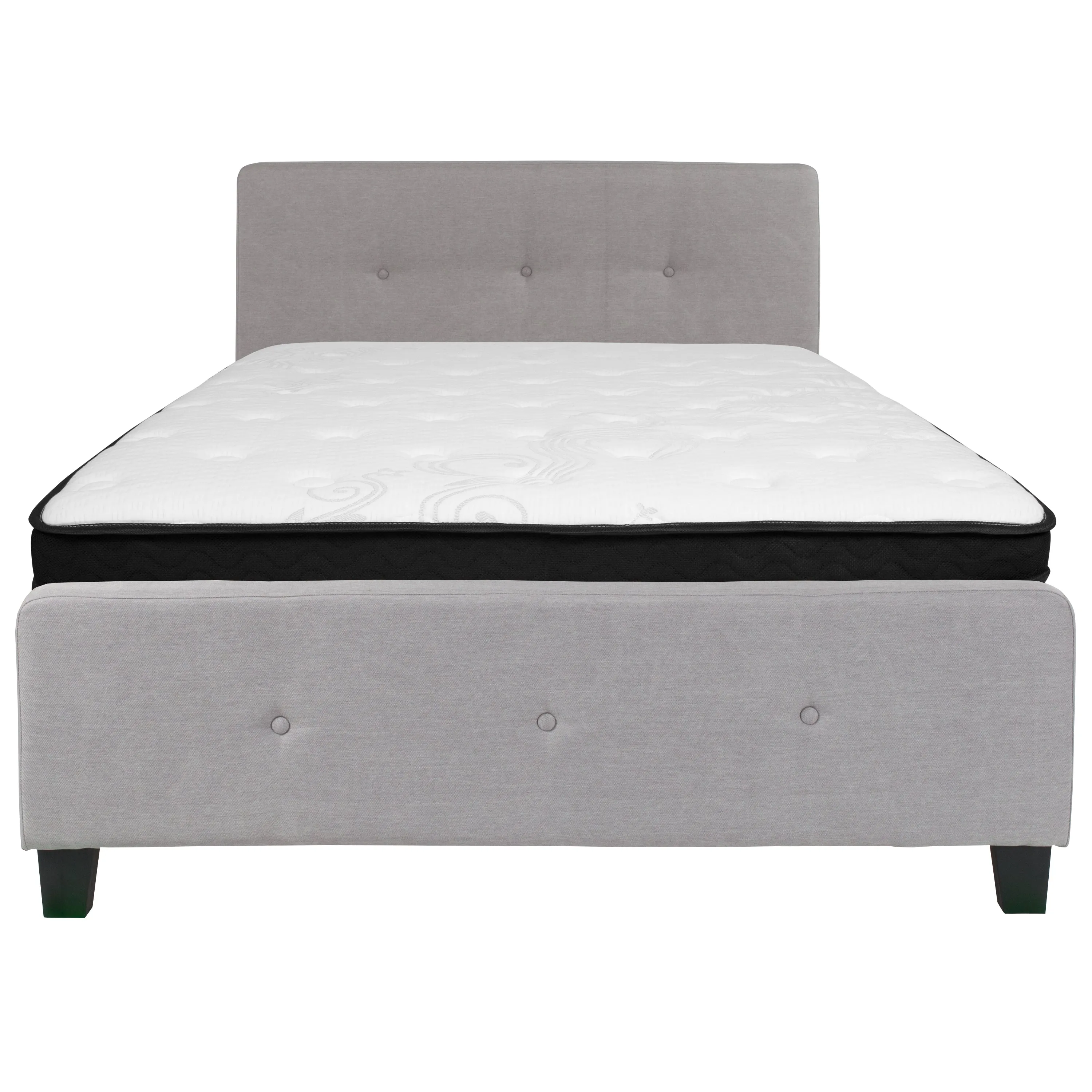 Full Platform Bed Set-Gray HG-BMF-26-GG